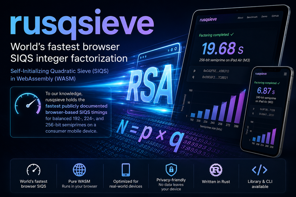 rusqsieve - World's fastest browser SIQS integer factorization