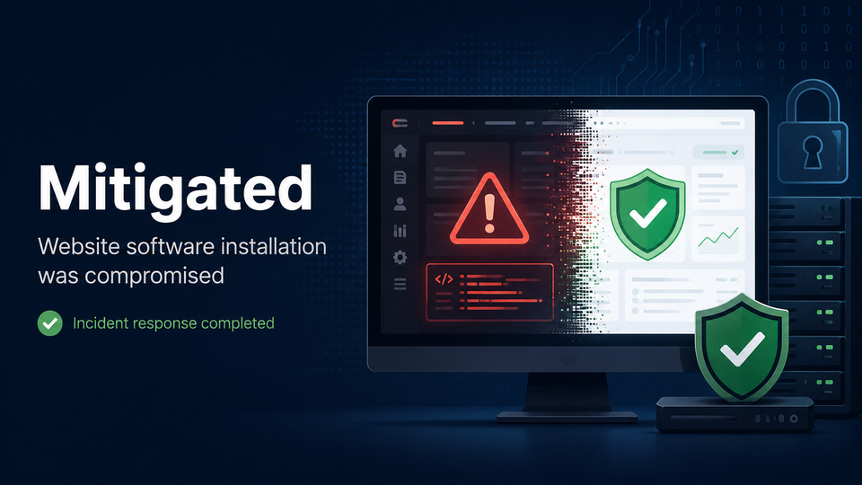 Mitigated - website software compromise